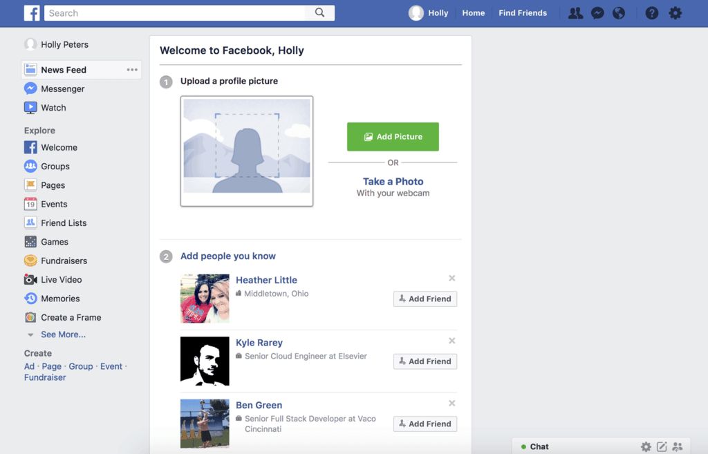 Facebook new user education