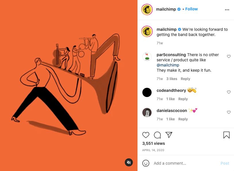Mailchimp Instagram post