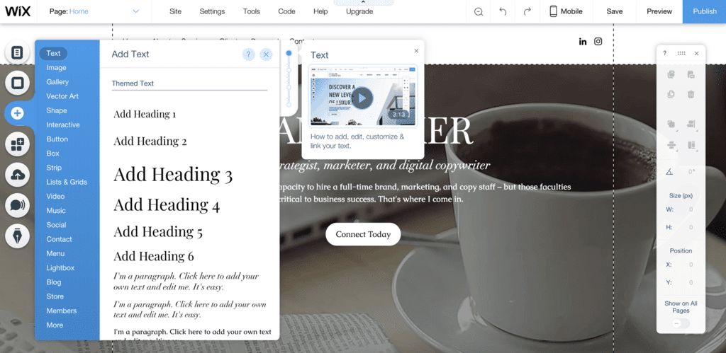 Wix onboarding